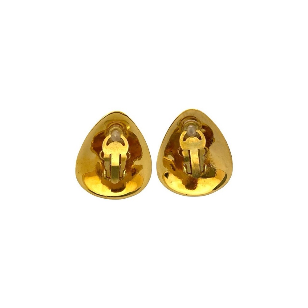 CHANEL Authentic Gold Logo Earrings - Picture 3 of 3